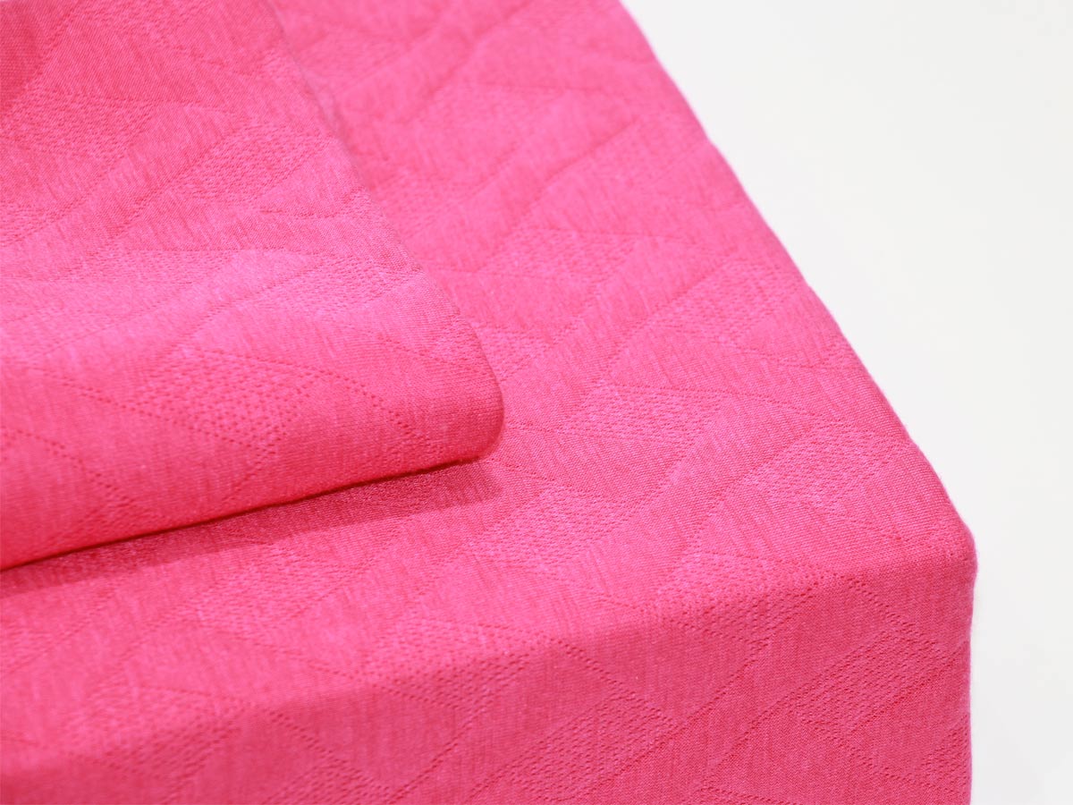 geometric design bed spread fushia
