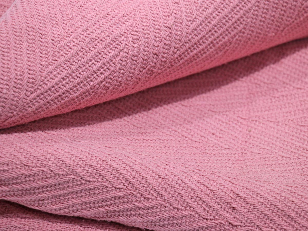 herringbone design blanket rose