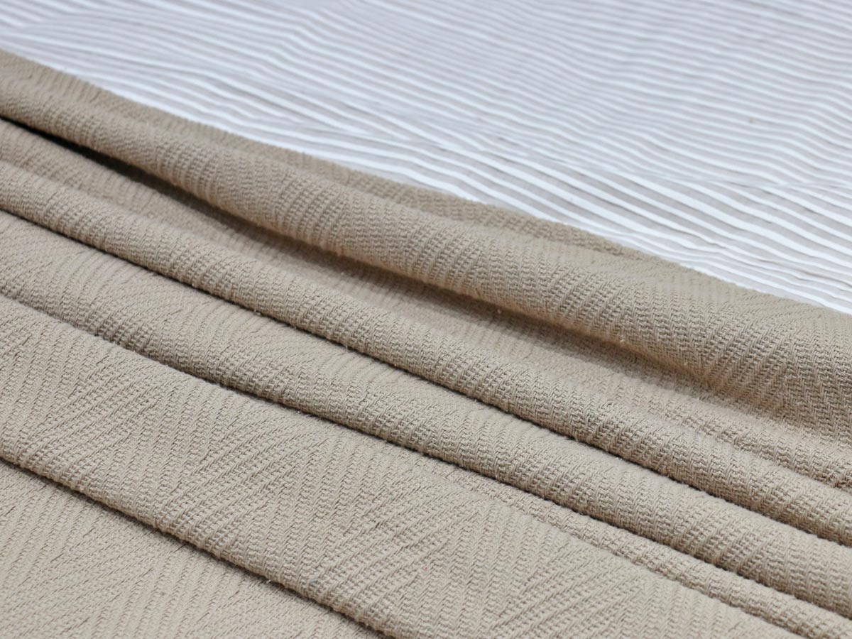herringbone design blanket beige
