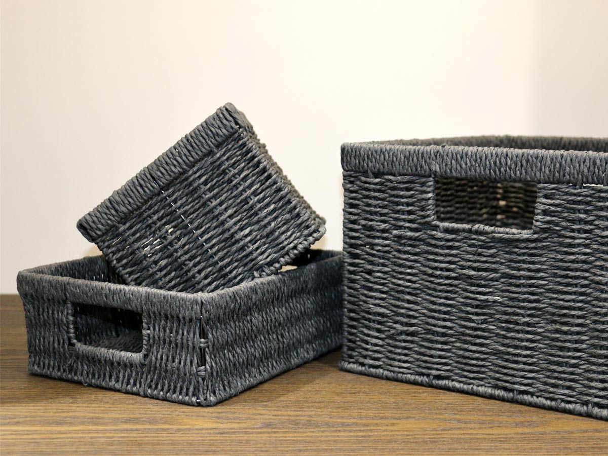 rectangular double handed basket black