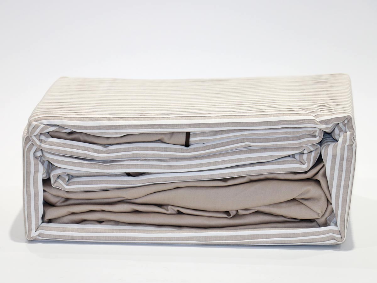 brown pleated bed set queen 100% cotton with two pillow covers