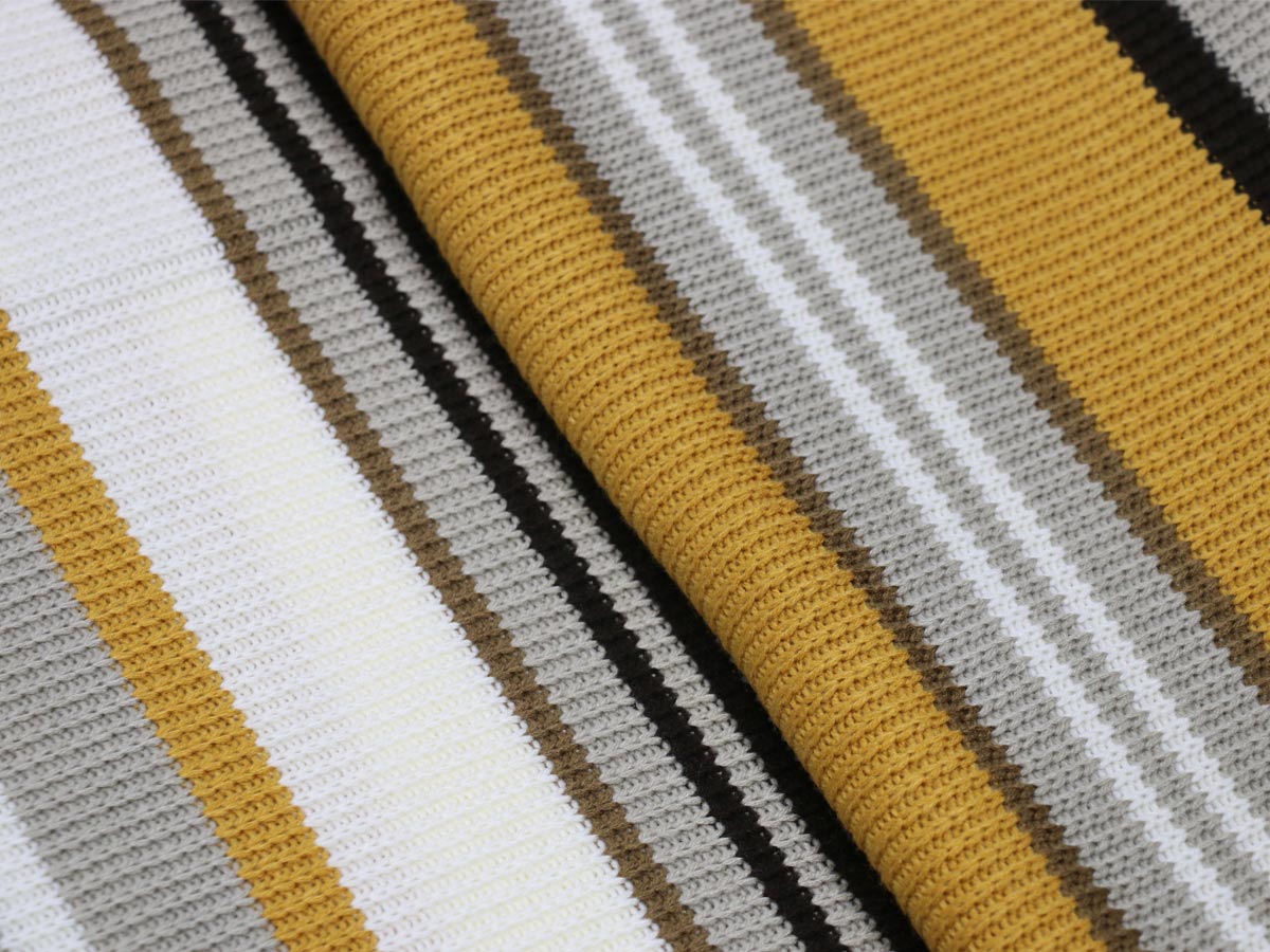 single knitted blanket set brown mustard