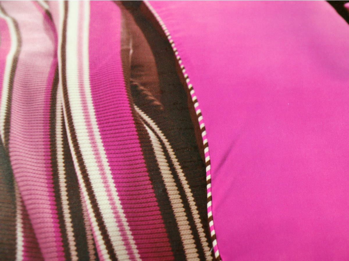 single knitted blanket set brown fuschia