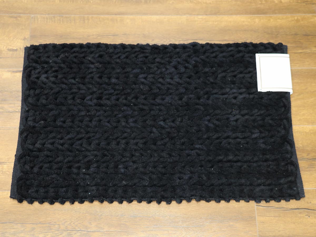 chenille eben bath mat black 50x80cm