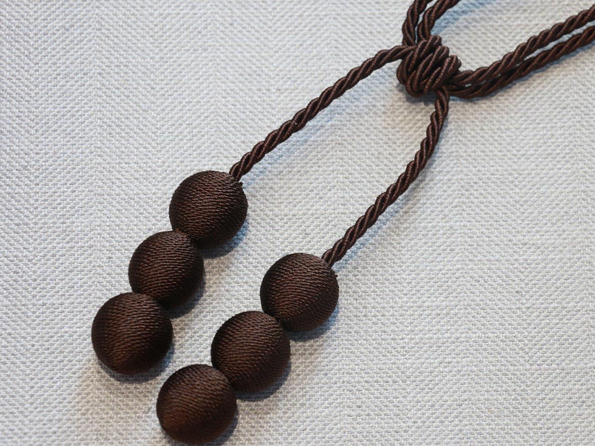 satin balls dark brown curtain accessories