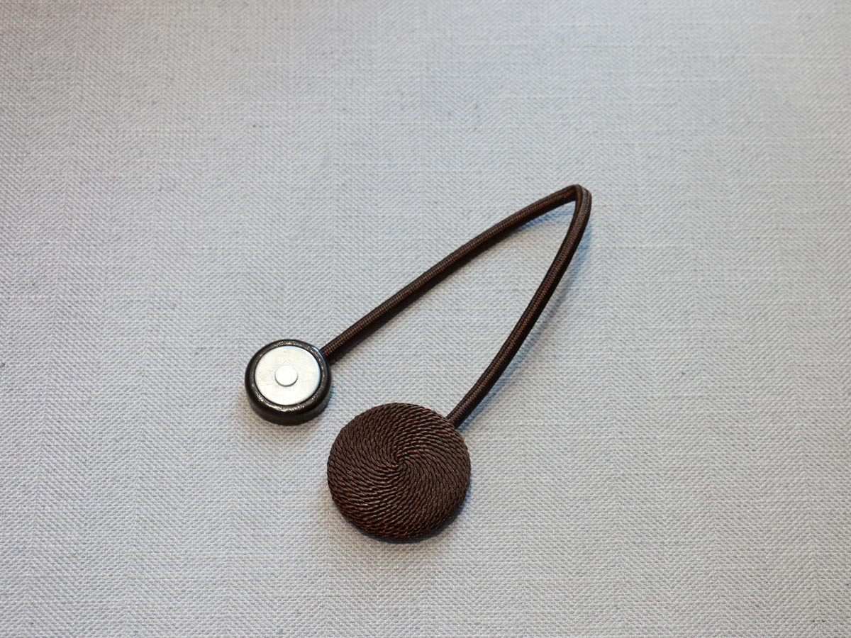 satin brown magnet curtain tie