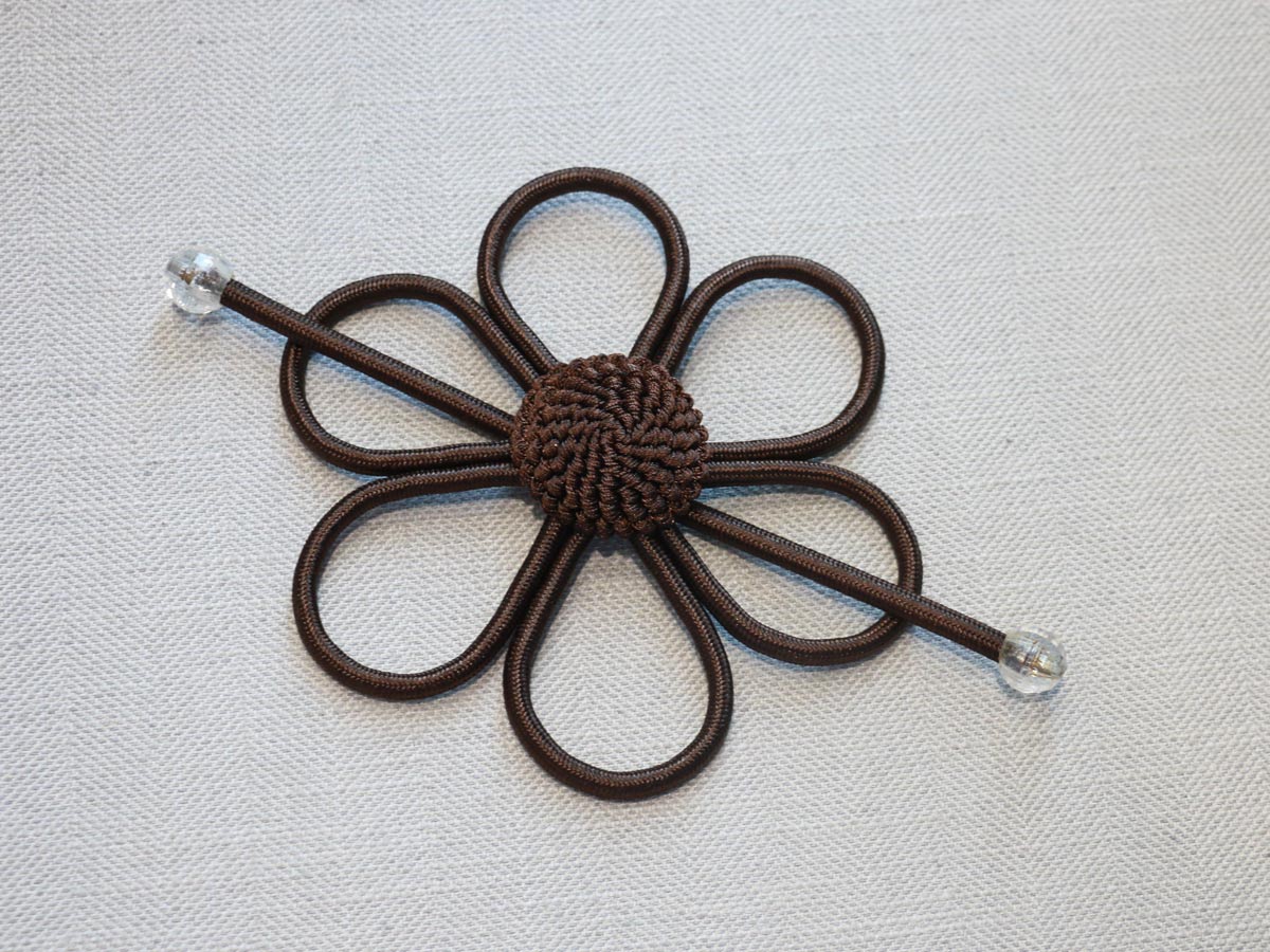 satin flower brown curtain tie