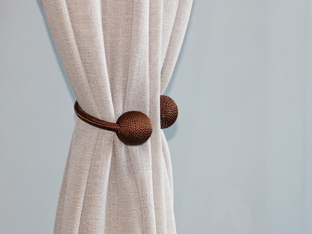 curtain holdback hook satin brown