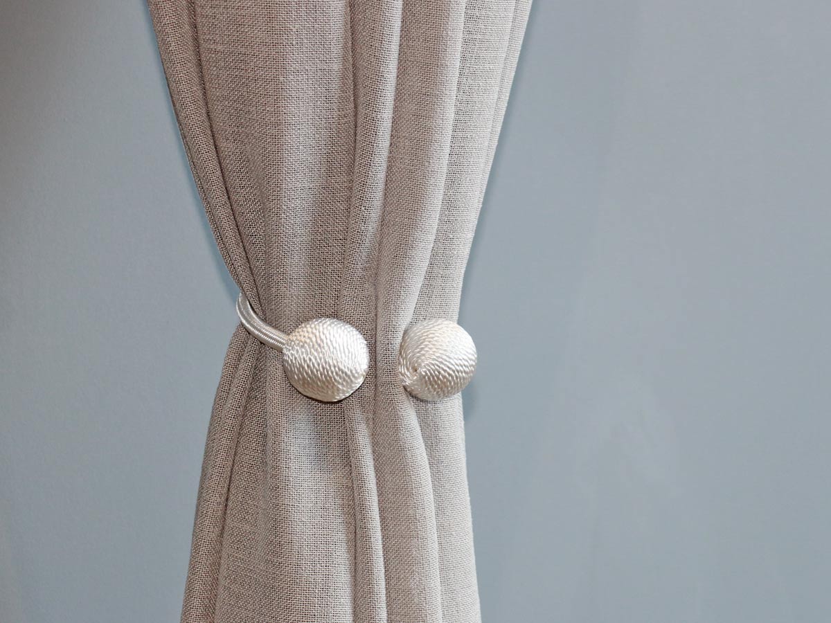 curtain holdback hook satin white