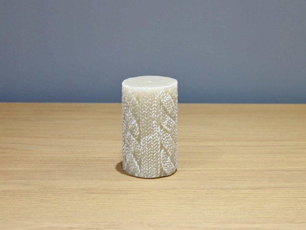 wool design beige candle 12.5 cm