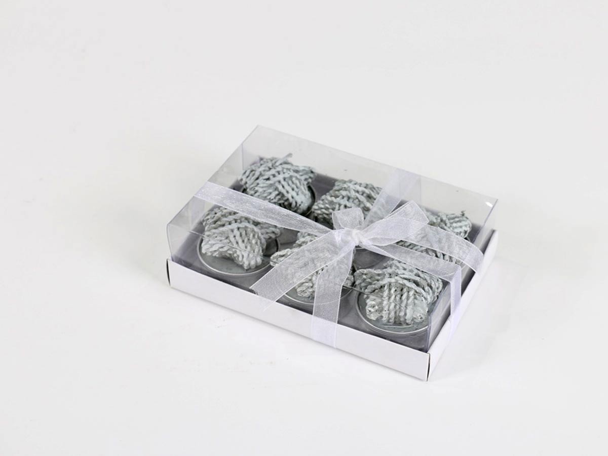 grey stars mini candles (set of 6)