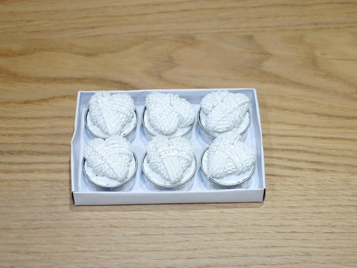 white heart mini candle (set of 6)