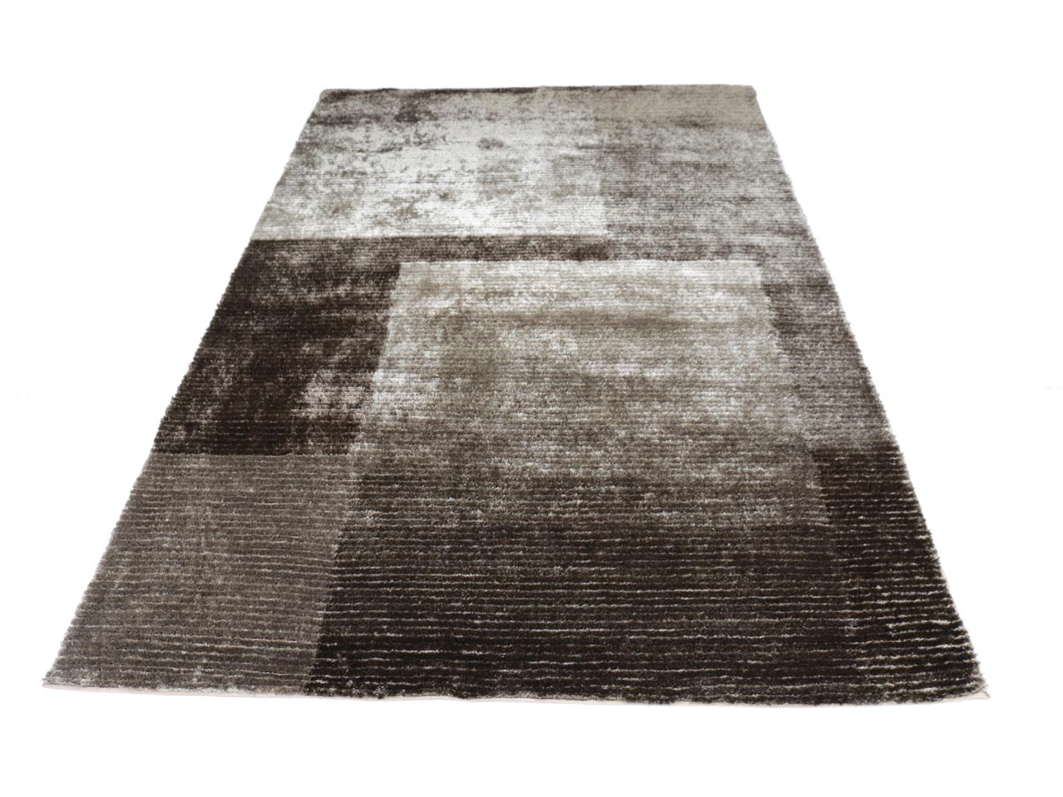 cut & loop brown blocks rug 200x300 cm