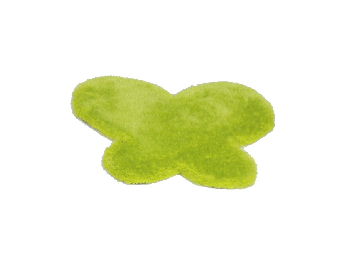 shaggy rug butterfly in green 80x90 cm