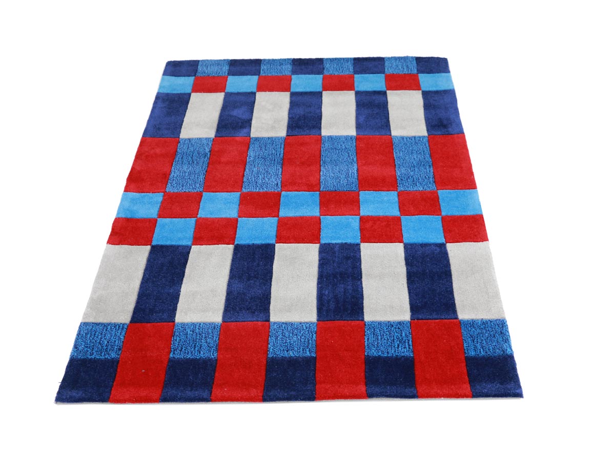 geometric rug blue 120x180 cm