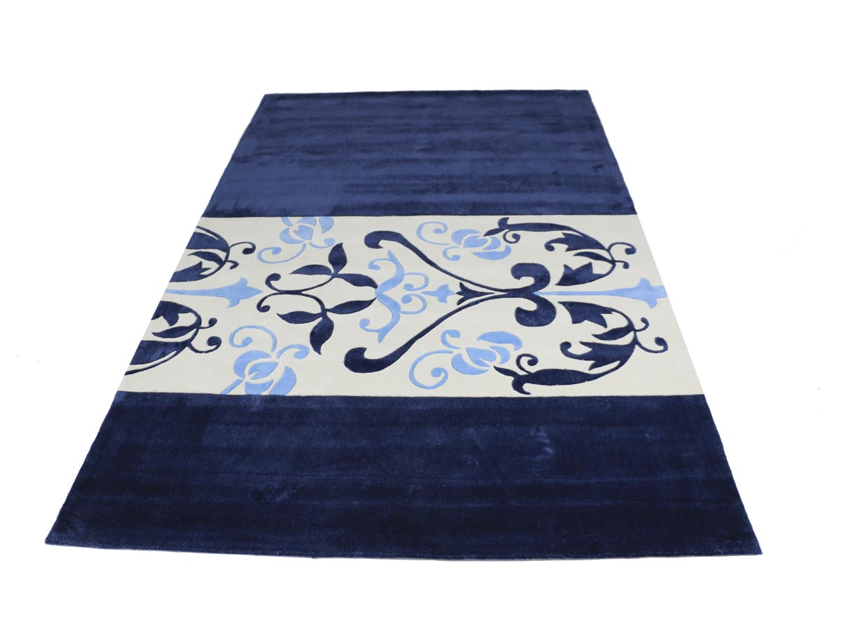 blue arabesque rug 160x230 cm