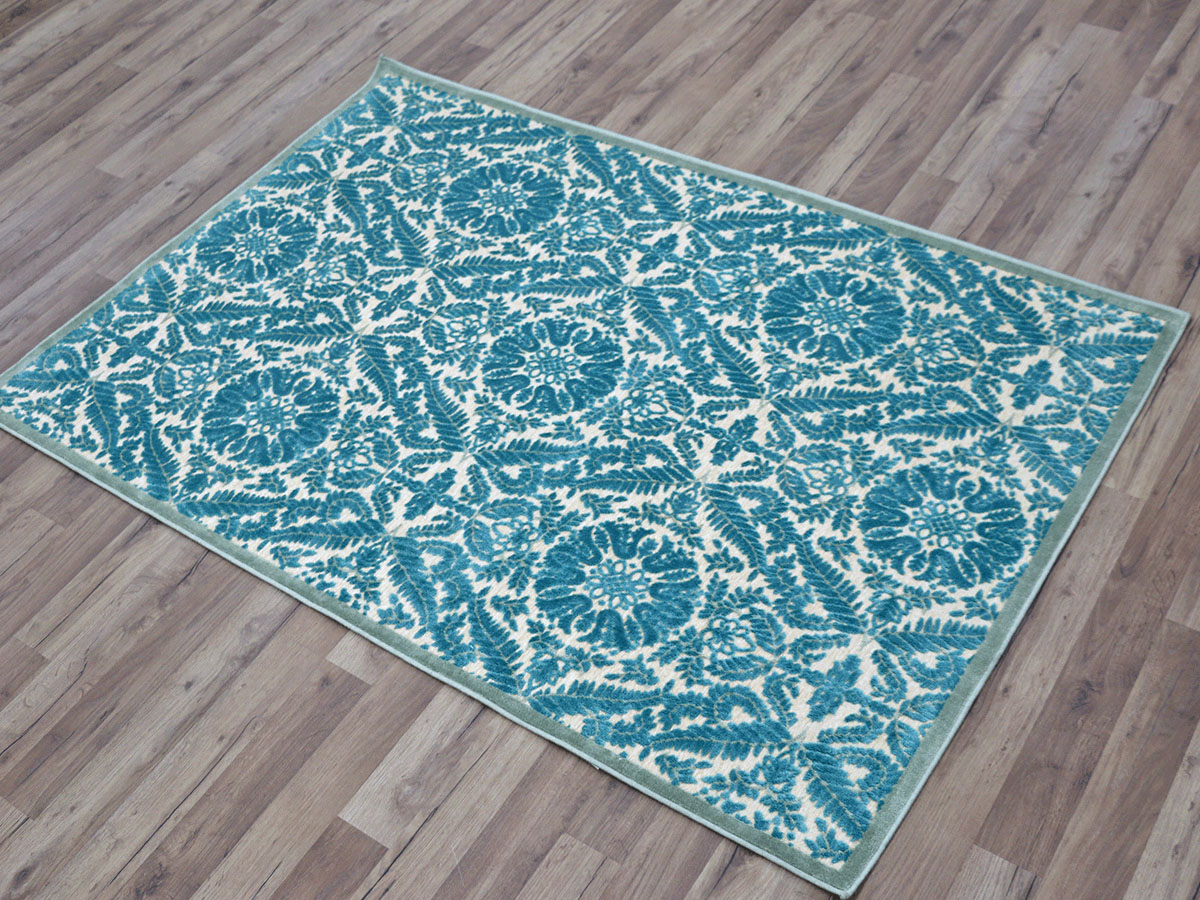chenille turquoise rebelle carpet 122x183 cm