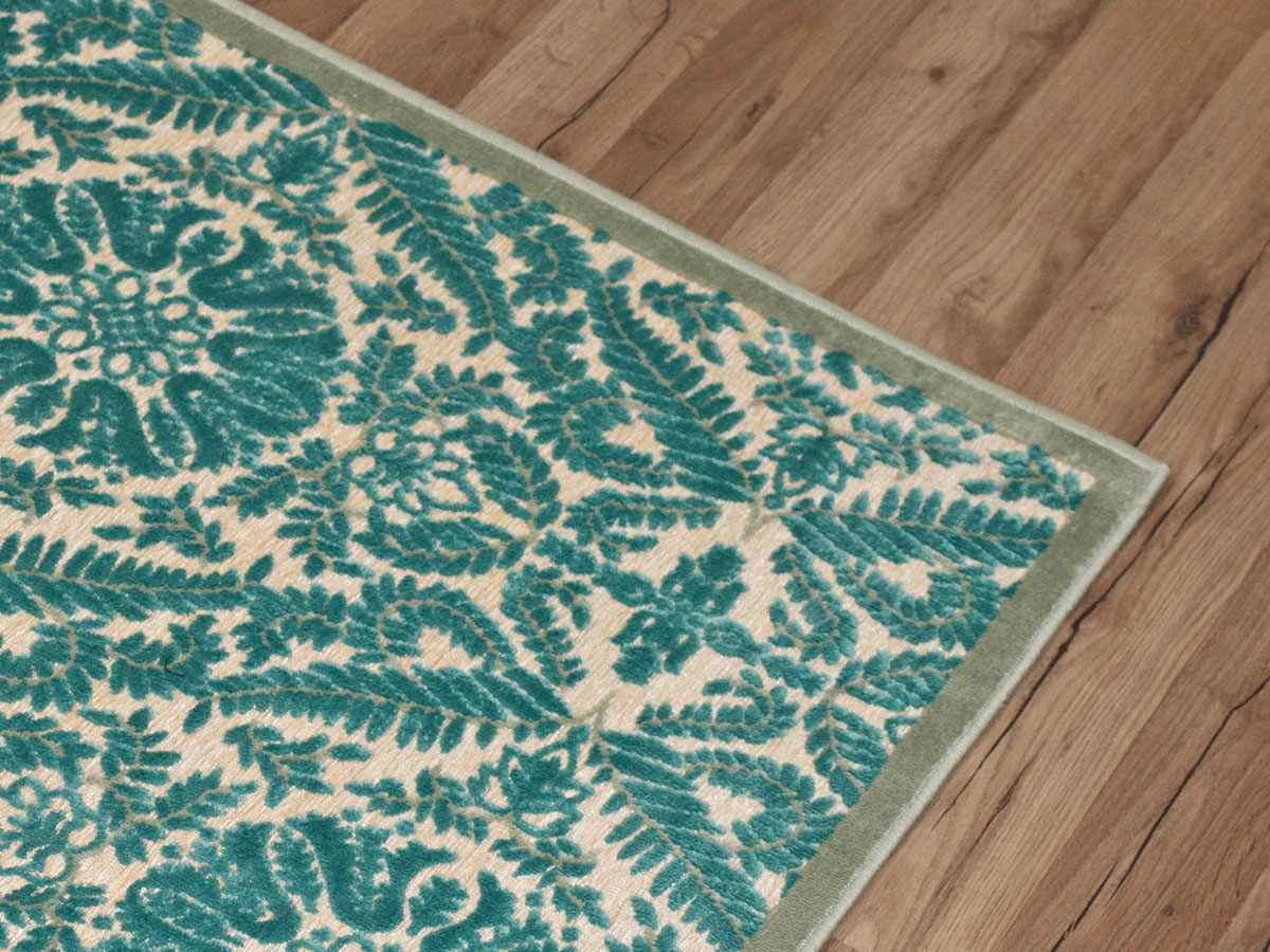 chenille turquoise rebelle carpet 122x183 cm