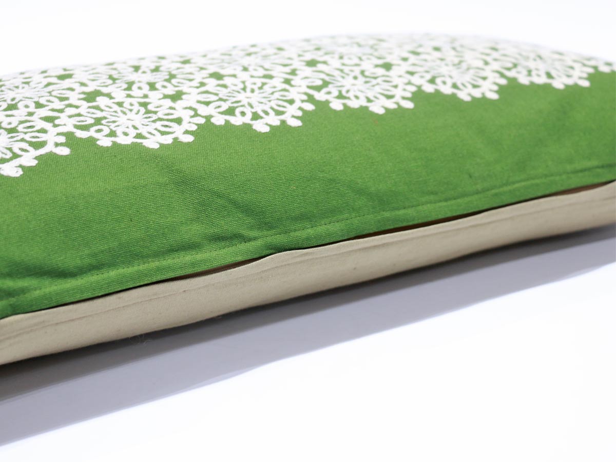 artisanal cushion green 30x60 cm