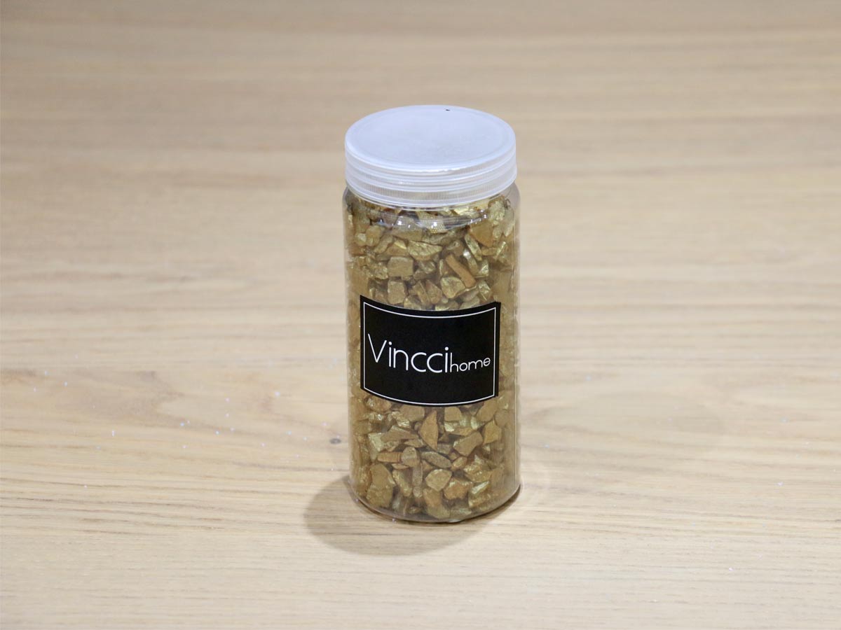 gold color glass stones 550g/jar