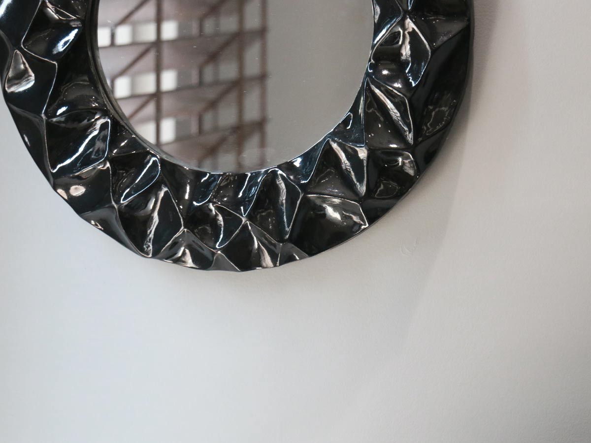 black frame round mirror