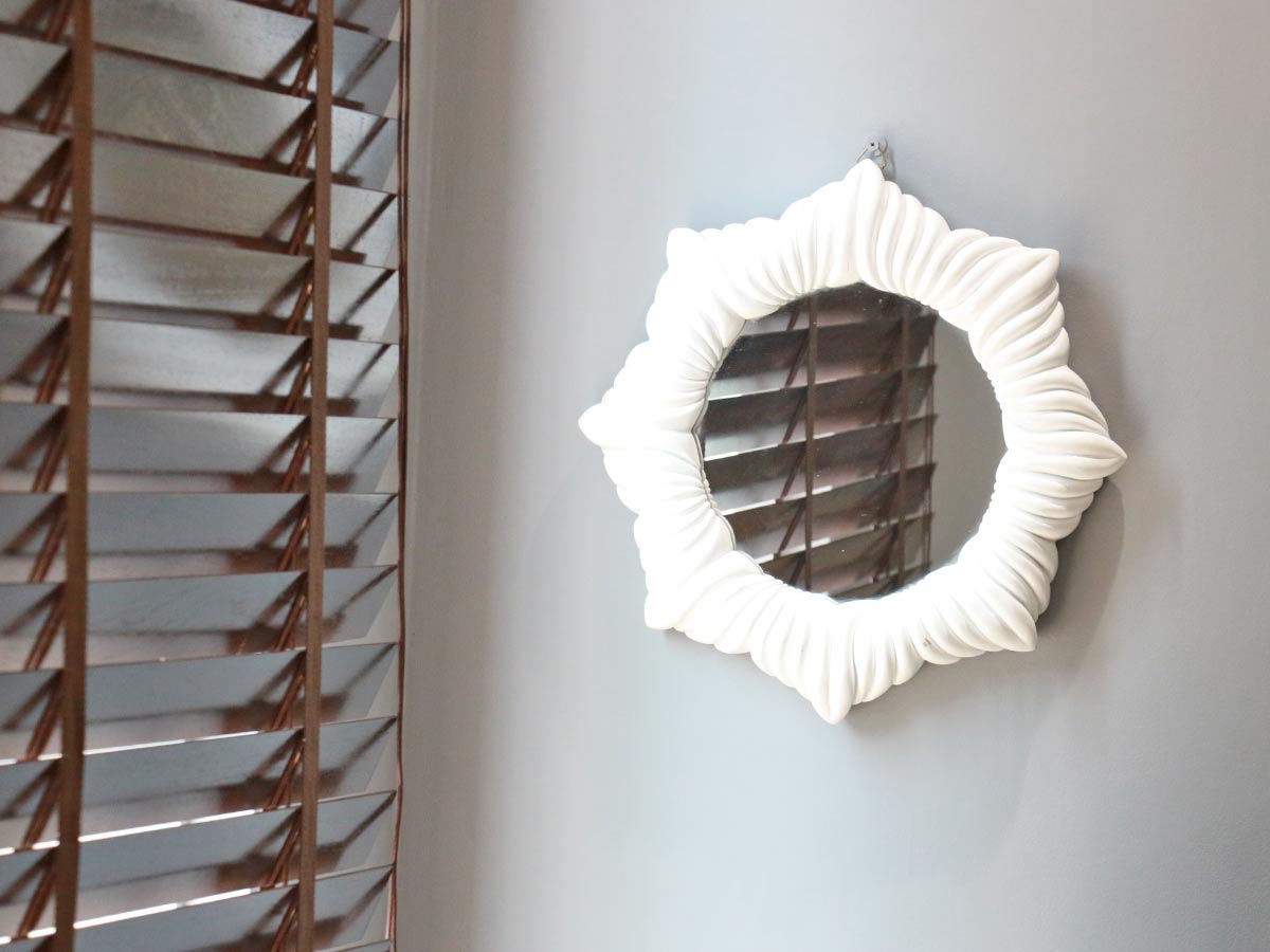 round mirror floral design