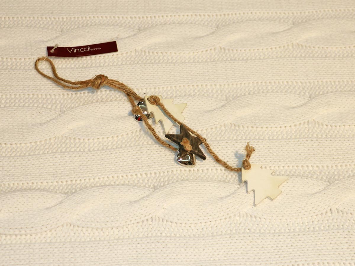 Wooden star with tree and heart