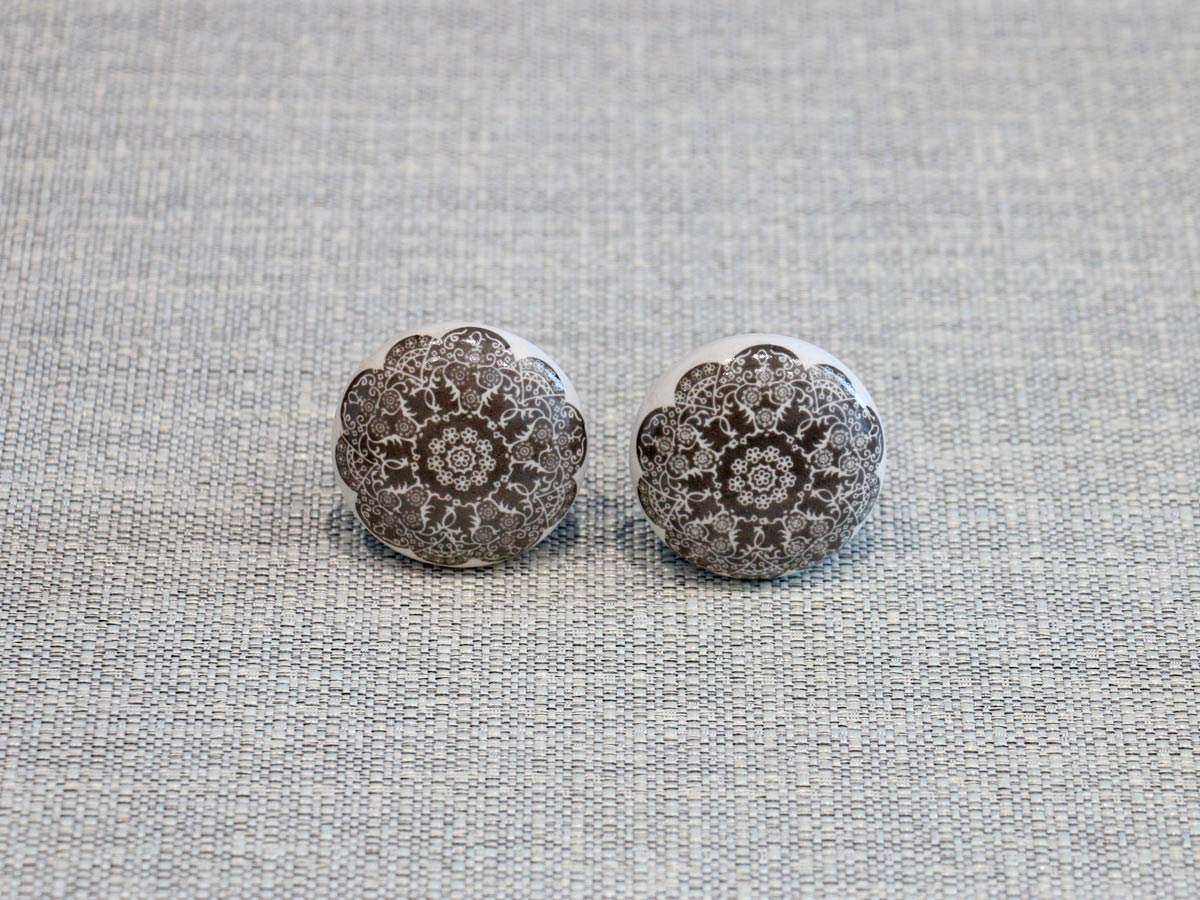 ceramic door knob with embroidery (1pc)