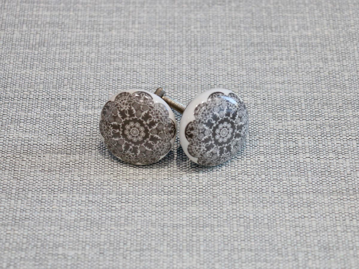 ceramic door knob with embroidery (1pc)