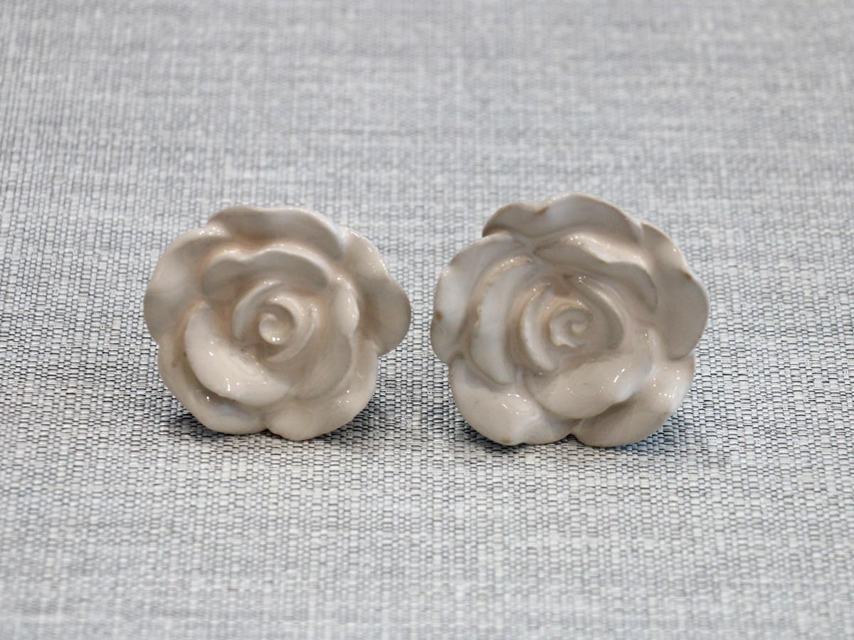 ceramic door knob flower design (1pc)