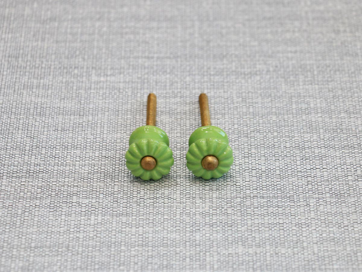 ceramic door knob mini green (1pc)