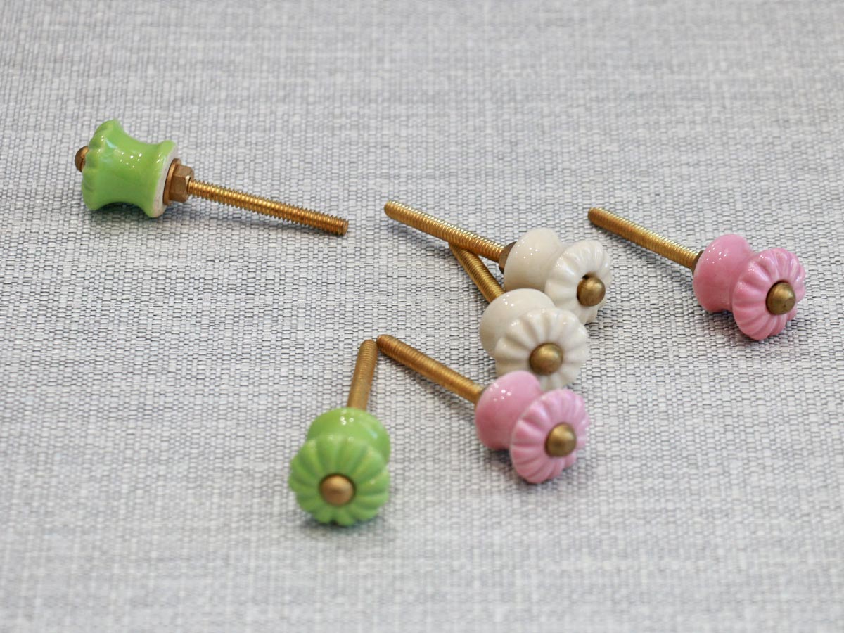 ceramic door knob mini green (1pc)