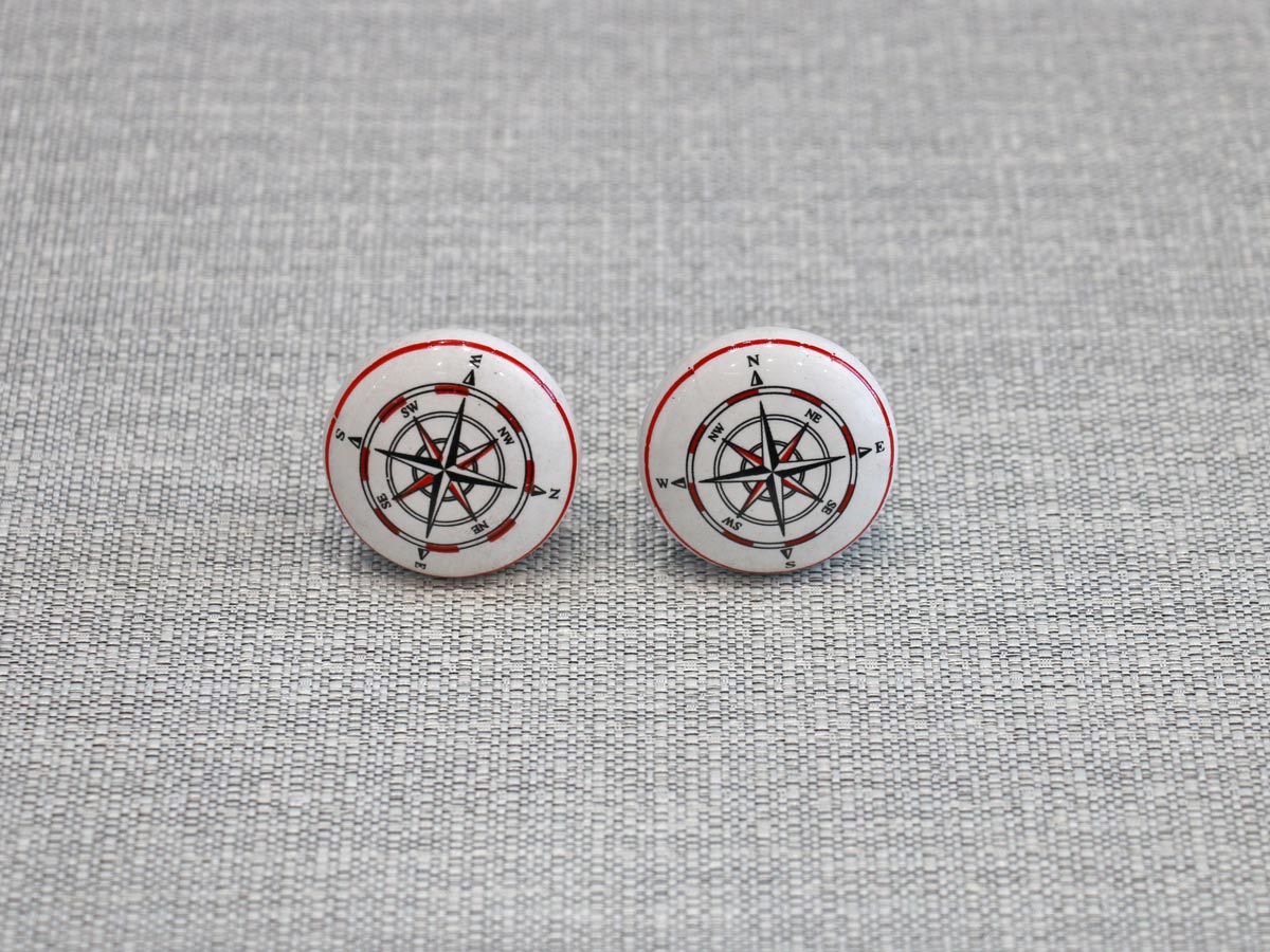 ceramic door knob compass (1pc)
