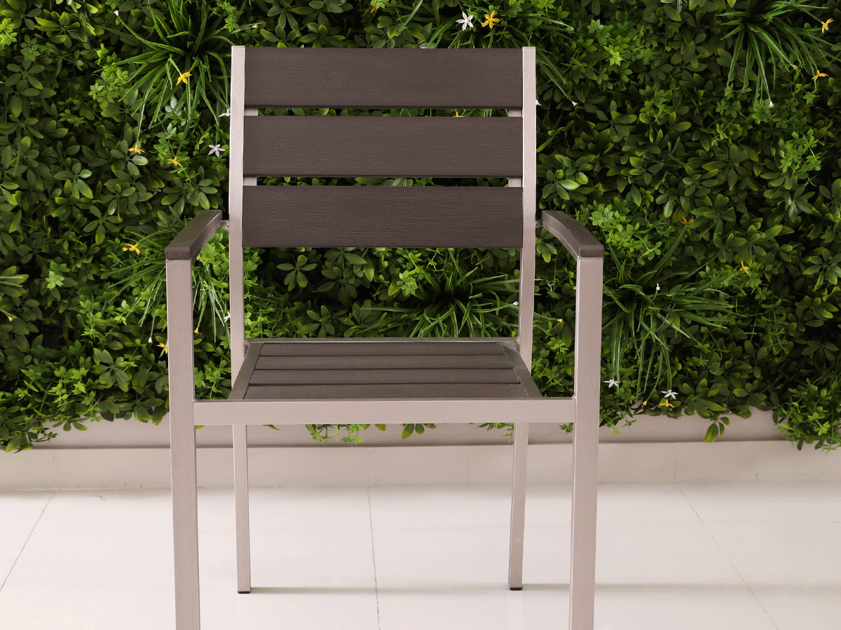 aluminum wood effect chair