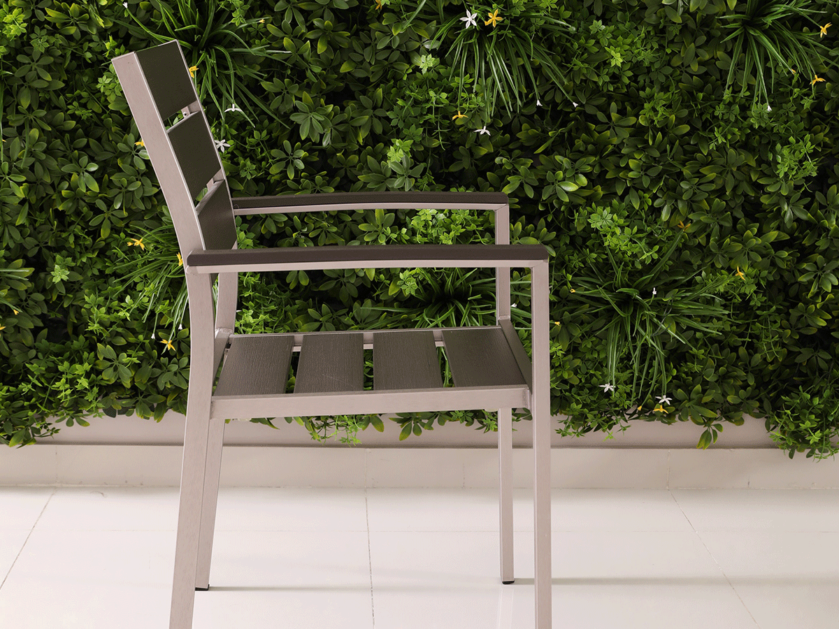 aluminum wood effect chair