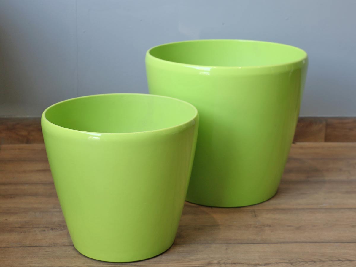 glossy green pot L