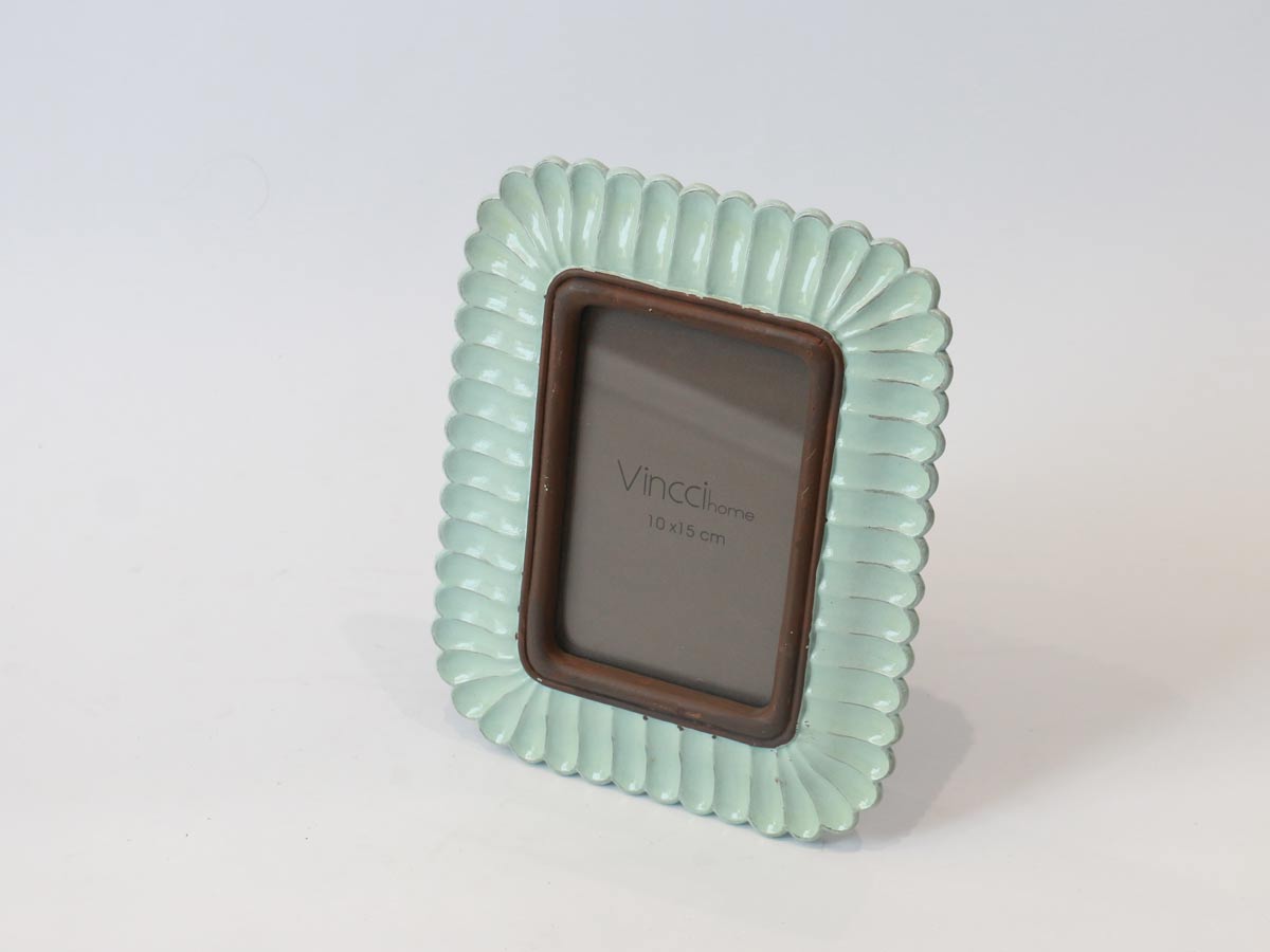 aqua and brown poly photo frame