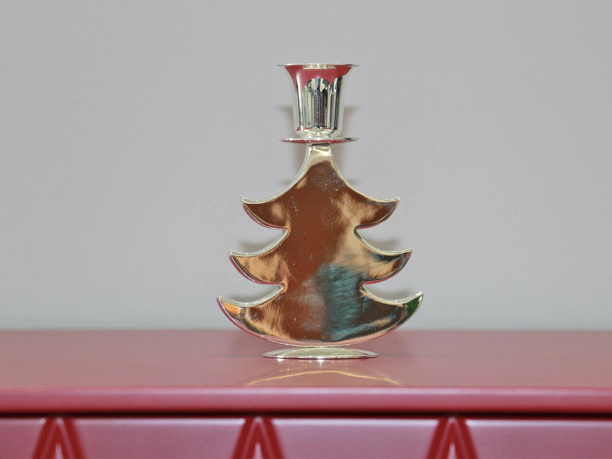 silver candle holder small