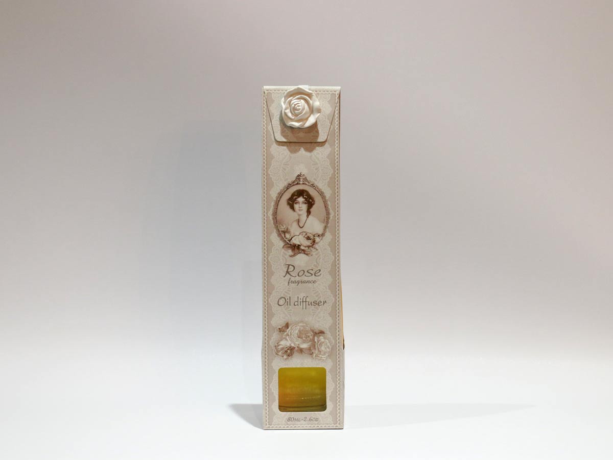 rose fragrance bottle with sticks