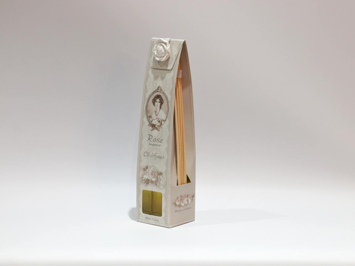 rose fragrance bottle with sticks