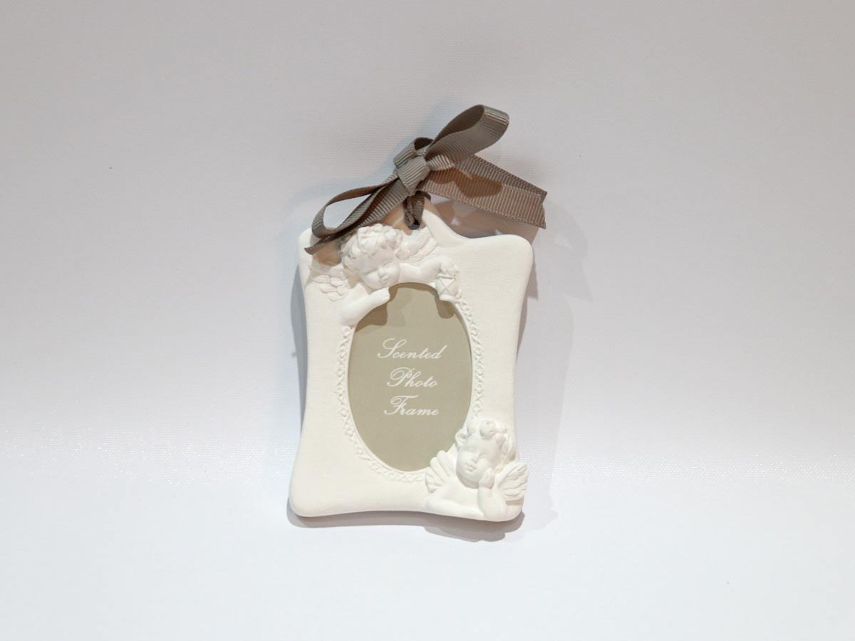 angel scented photo frame with blue design
