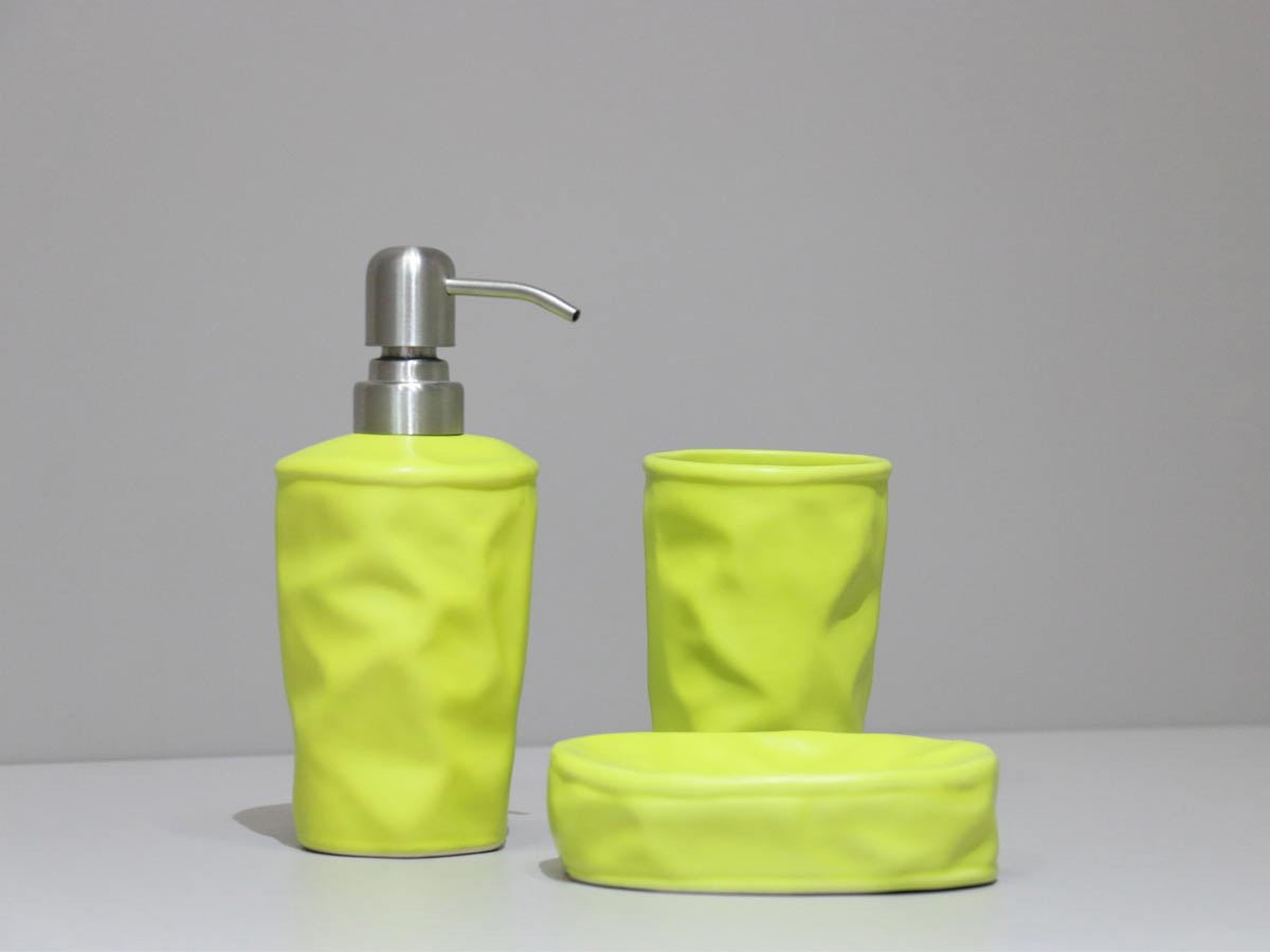 bathroom set bright green (set of 3)