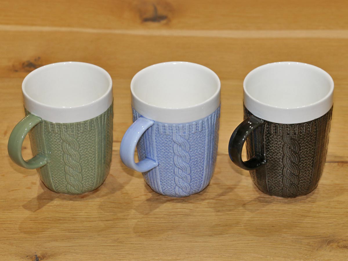 wool design black mug 400cc
