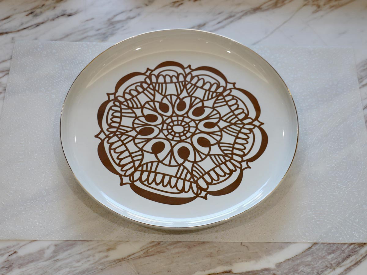 gold decal plate 30cm