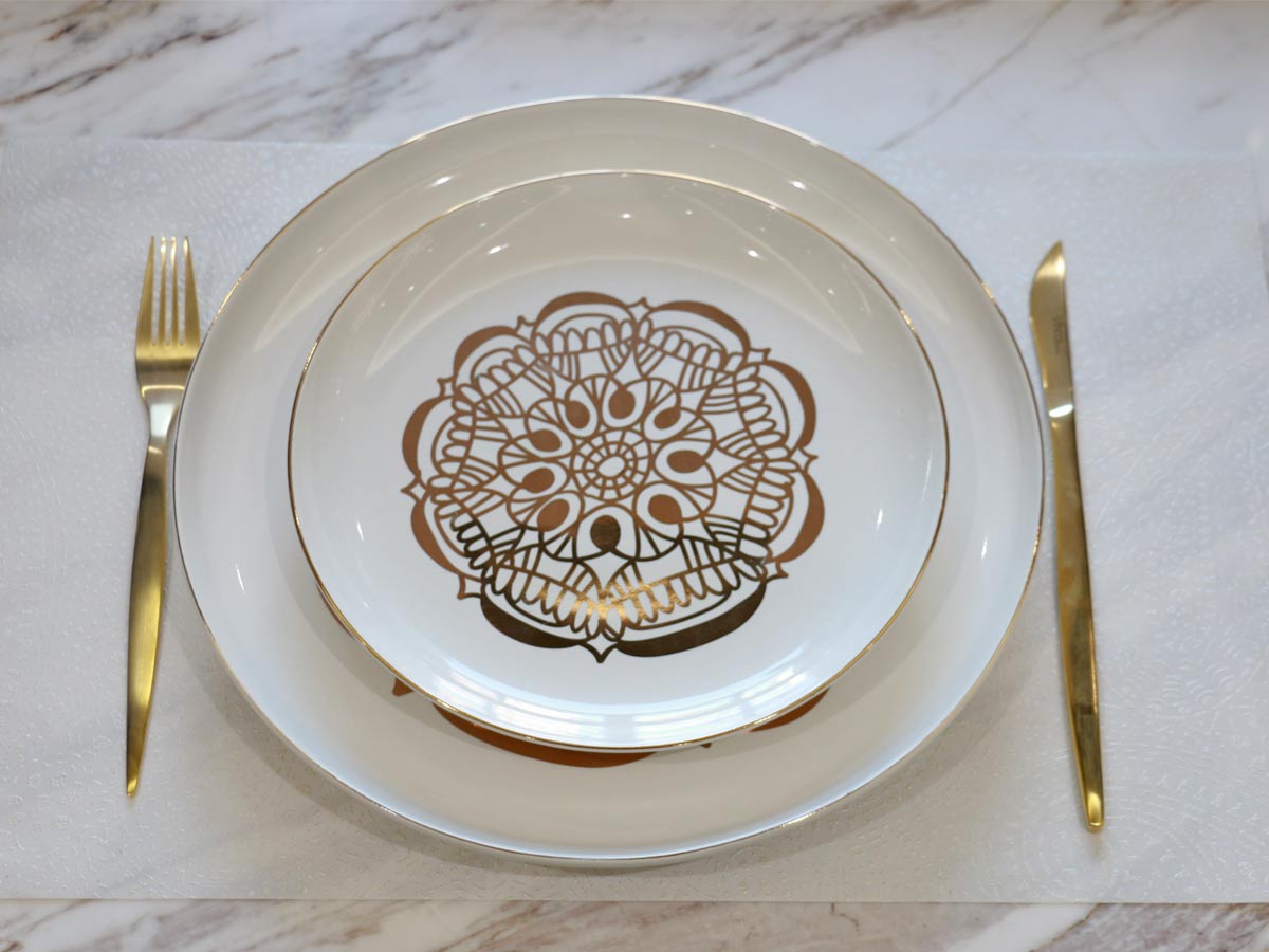 gold decal plate 30cm