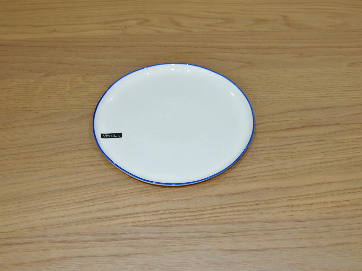 porcelain plate with blue rim 27cm