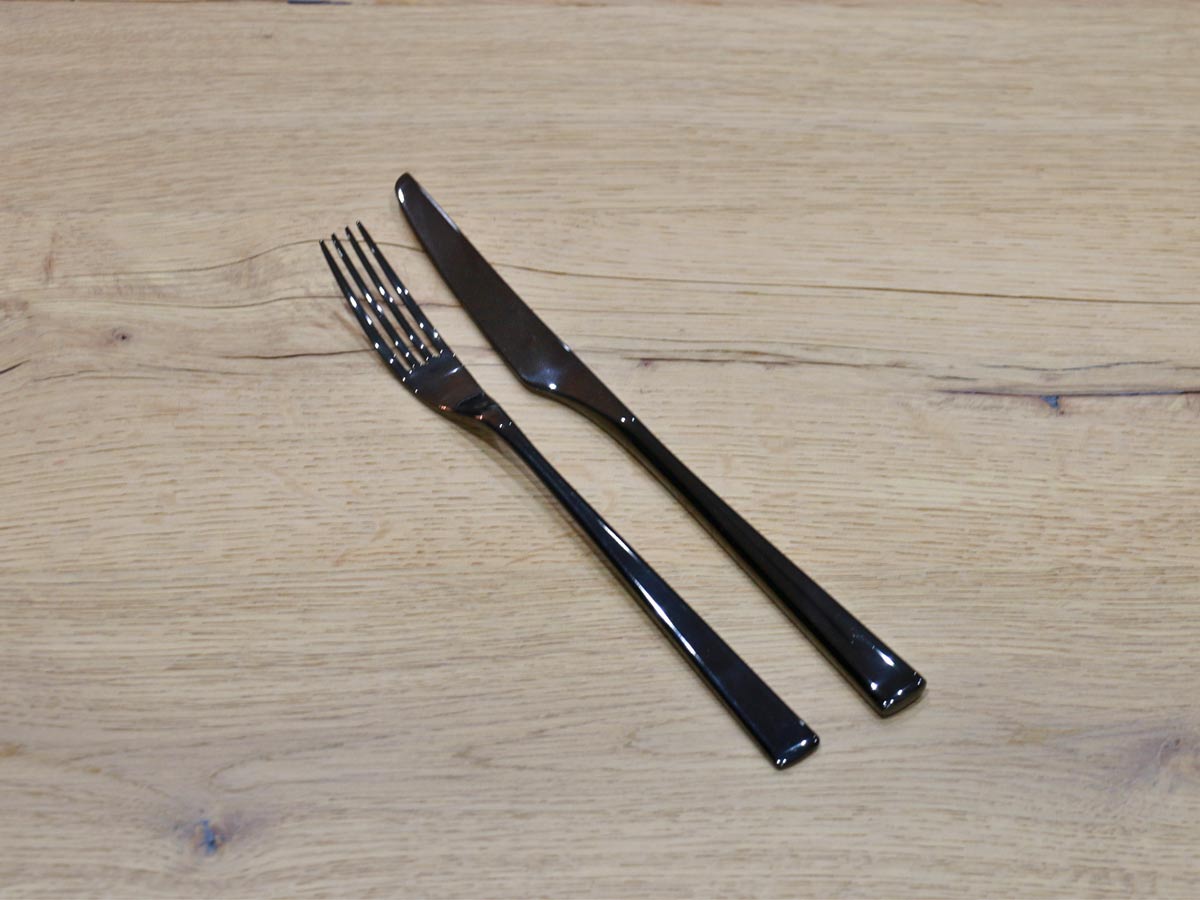 shiny stainless steel black coated table knife