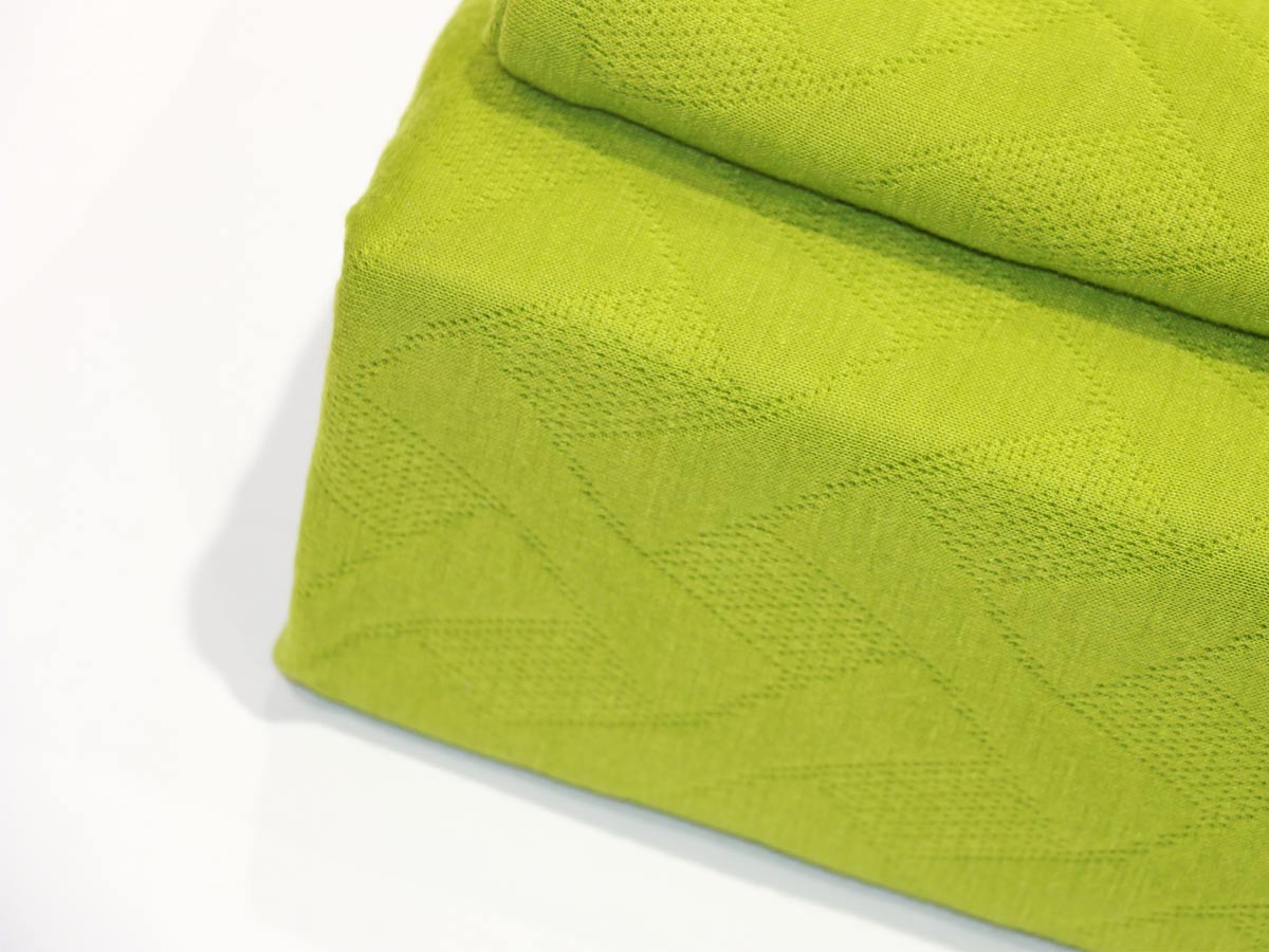 geometric design bed spread green