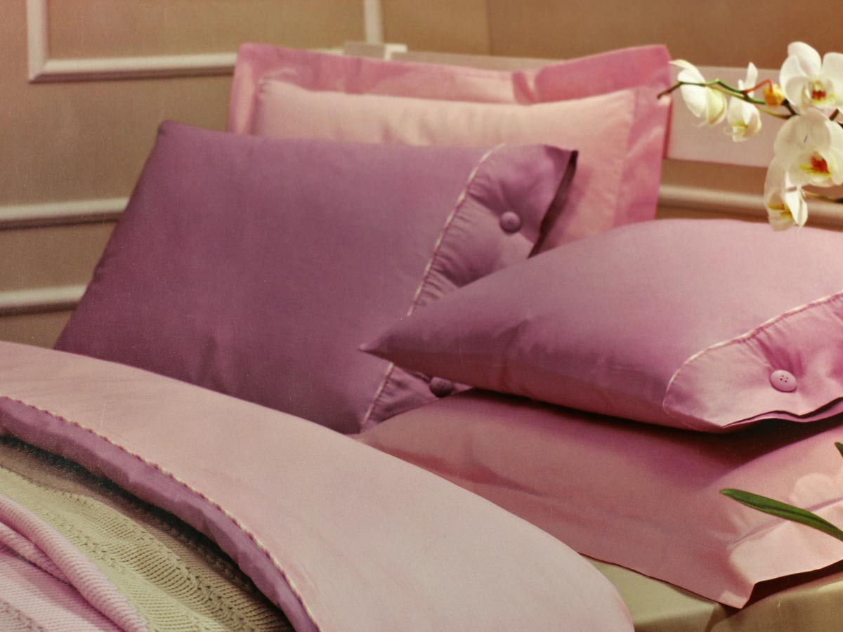 double knitted blanket set lilac pink