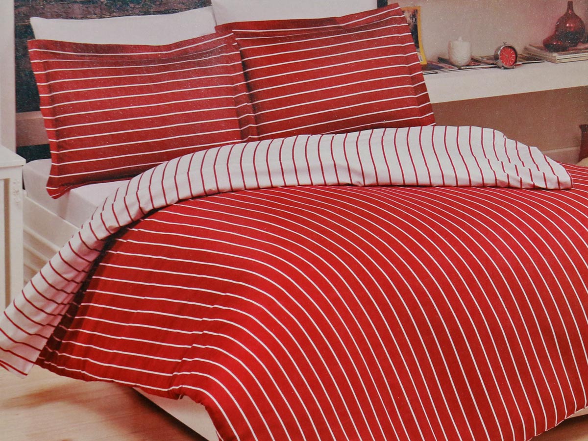 liz red cotton sateen bedware set